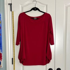 Chico's Crimson Boatneck 3/4 Sleeve Tunic size 2